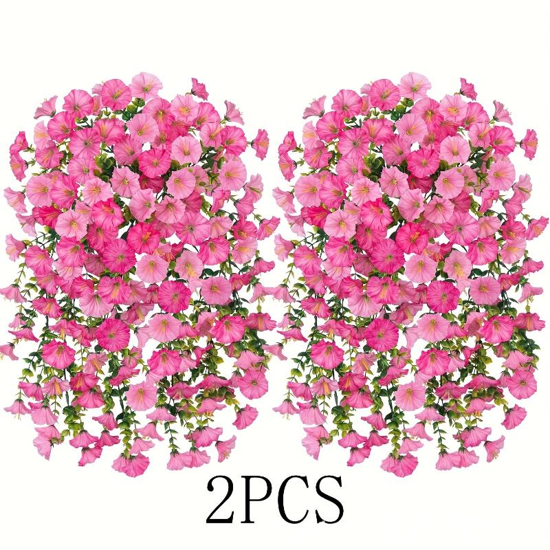 

2/4Pcs Versatile Outdoor UV-Resistant Artificial Morning Glory & Eucalyptus Hanging Decor Perfect For Home Garden And Weddings