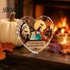 Spooky Seasonal Home Accents Friendship Halloween Glass Ornament, Acrylic Heart Hanging Decor with Witch Shaped Ornaments Cat Pumpkin, Colorful