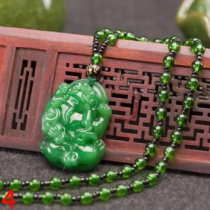 Classic Natural Green Chinese Agate Pendant Jade Necklace Fashion Charm Jewelry Carved Blessing Lucky Amulet Gifts For Women Men