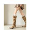 High-heeled Boots, Woautumn Pointed-toed Big-tube Piled Boots, But Knee-length Knight Boots