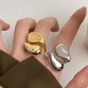 Simple Transparent Irregular Water Drop Opening Adjustable Ring Light Luxury High-Grade Metal Jewelry Accessories For Women