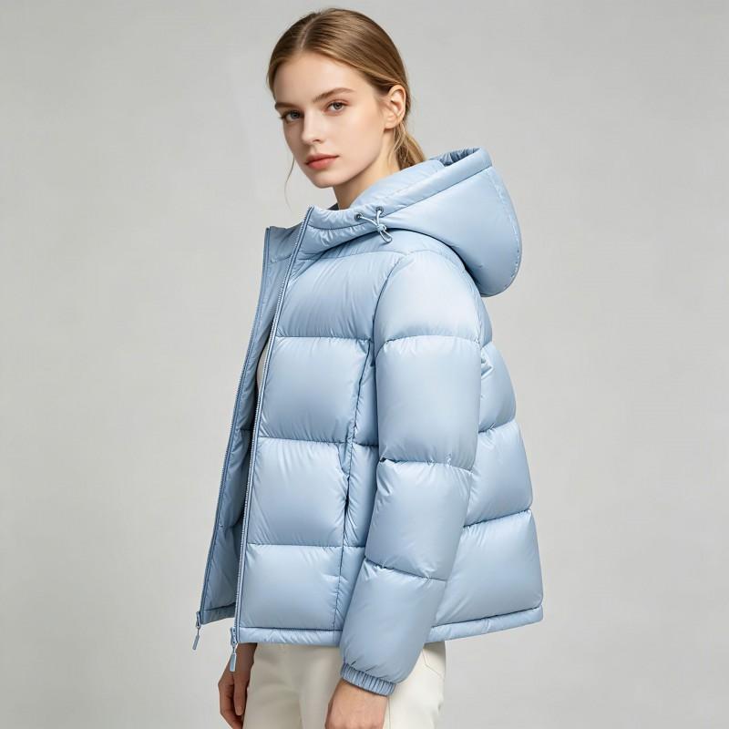 Lightweight Puffer Jacket Unisex Soft Warm White Duck Down Coat Couples Winter Outwear