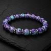 8mm Natural Purple Copper Turquoise Gemstone Round Beads Handmade Jewelry Pretty Beads Bracelet 7.5" For Party CSB-19