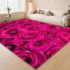 1pc Ins‑Style Rose Pattern Area Rug, Washable, Non‑Slip, Soft Comfortable And Durable, Easy To Clean, Versatile Home Indoor