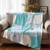 Wavy Checker Marine Tiny Fish Anime Cartoon Flannel Blanket Soft Warm Throw for Bedroom Sofa Car Kids Holiday Gift