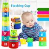 Children Foldable Stacking Cups Early Education Puzzle Toy Hand Speed Competition Brain Training Activity Featuring Numbers Letters Shapes