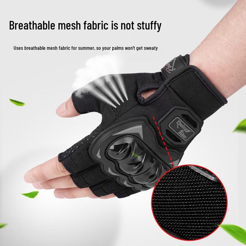 Longchan Women's Breathable Half-Finger Motorcycle Gloves