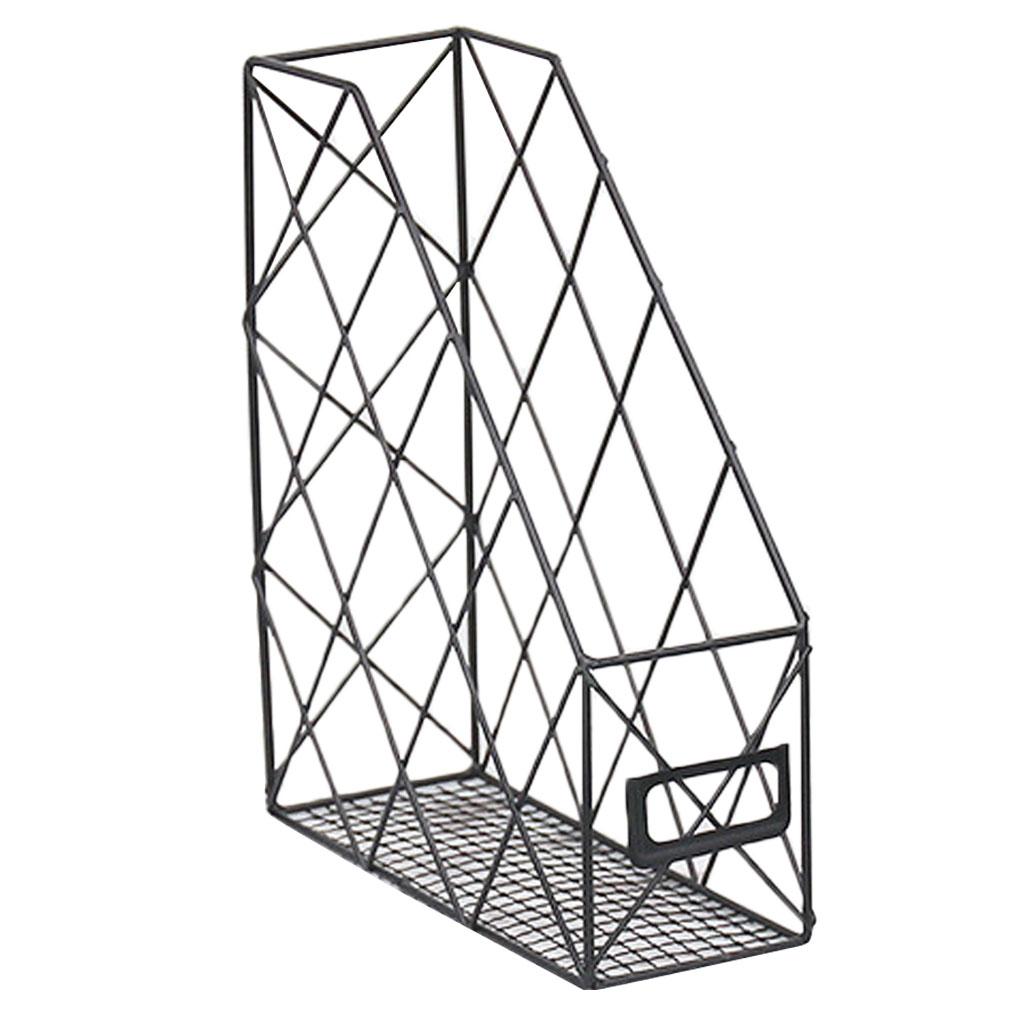 Полка для хранения файлов Железная сетка Органайзер для книг Бумага Журнал Документы Настольный чёрный 960₽