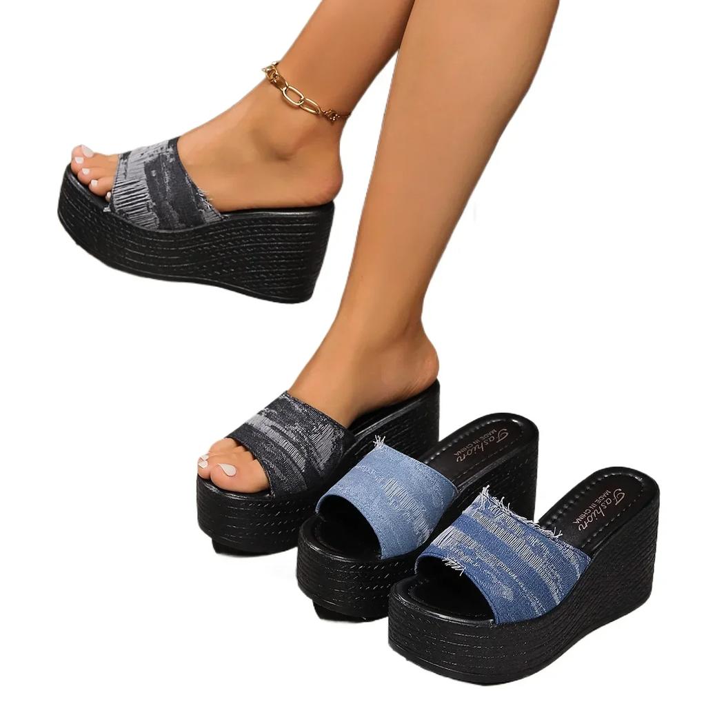 Fashion Wedge Sandals Women Comfortable Walking Shoes Outdoor Casual Anti-slip Summer Trend Lightweight Platform Slipper Slides Women