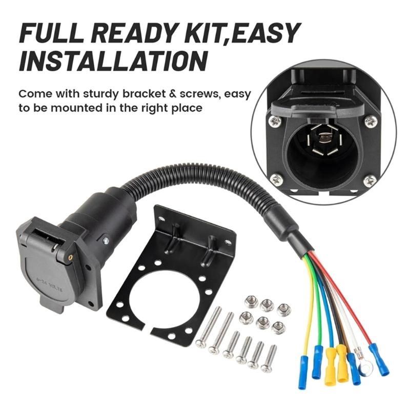 Easy to Install 7 Pin Motorhomes Wiring Harness Connector Adapter Cable for Enhanced Safety and Functionality in Towing