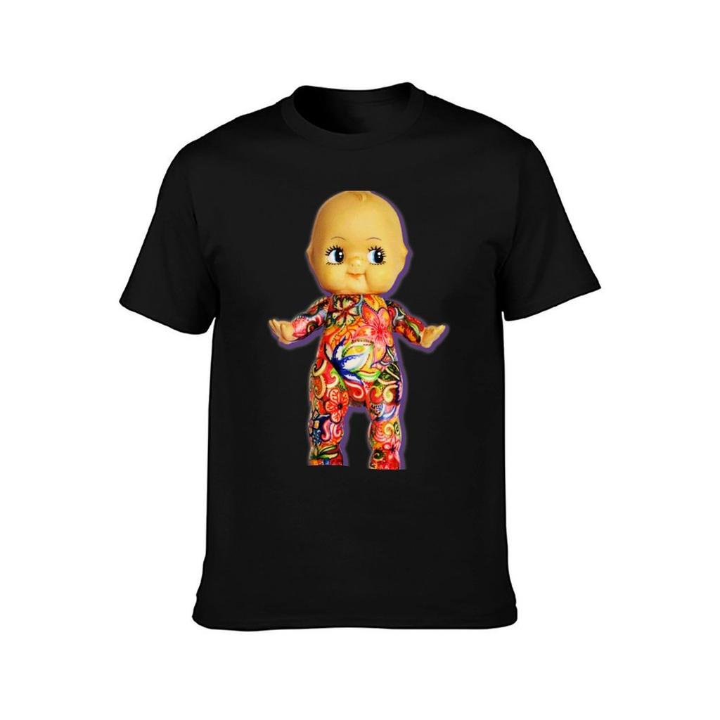Tattoo Kewpie T-Shirt Black Cotton T-shirt Plain for Man Package T Shirt Custom Print T-Shirt