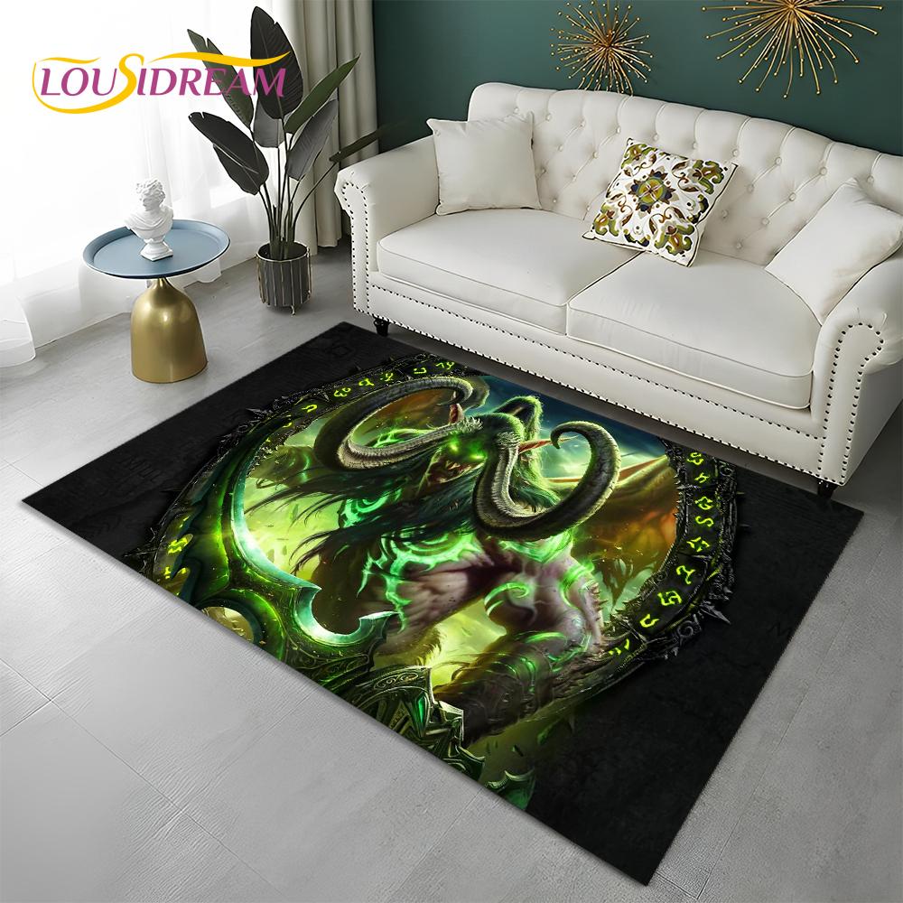 World of Warcraft Game WOW Lich King DH Carpet Rug for Home Living Room Bedroom Sofa Doormat Decor,Area Rug Non-slip Floor Mat