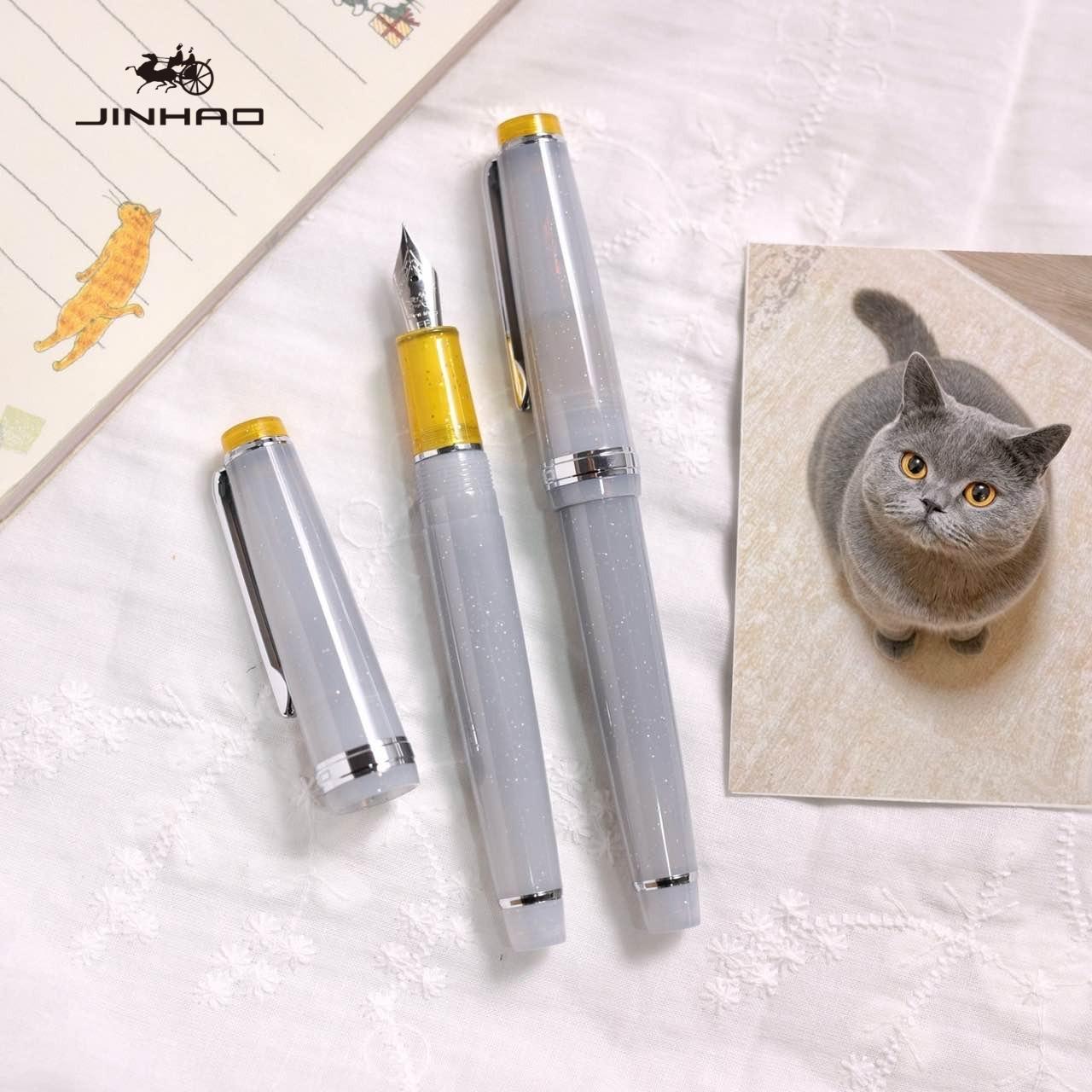 

Limited Edition Pet Cat Series JINHAO 82 Fountain Pen EF/F/M Rose Gold Clip Calligraphy Pen School Office Supplies Stationery Bent