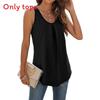 Summer Basic Cotton Sleeveless T Shirt For Women With Pleated Design For Casual Outfits