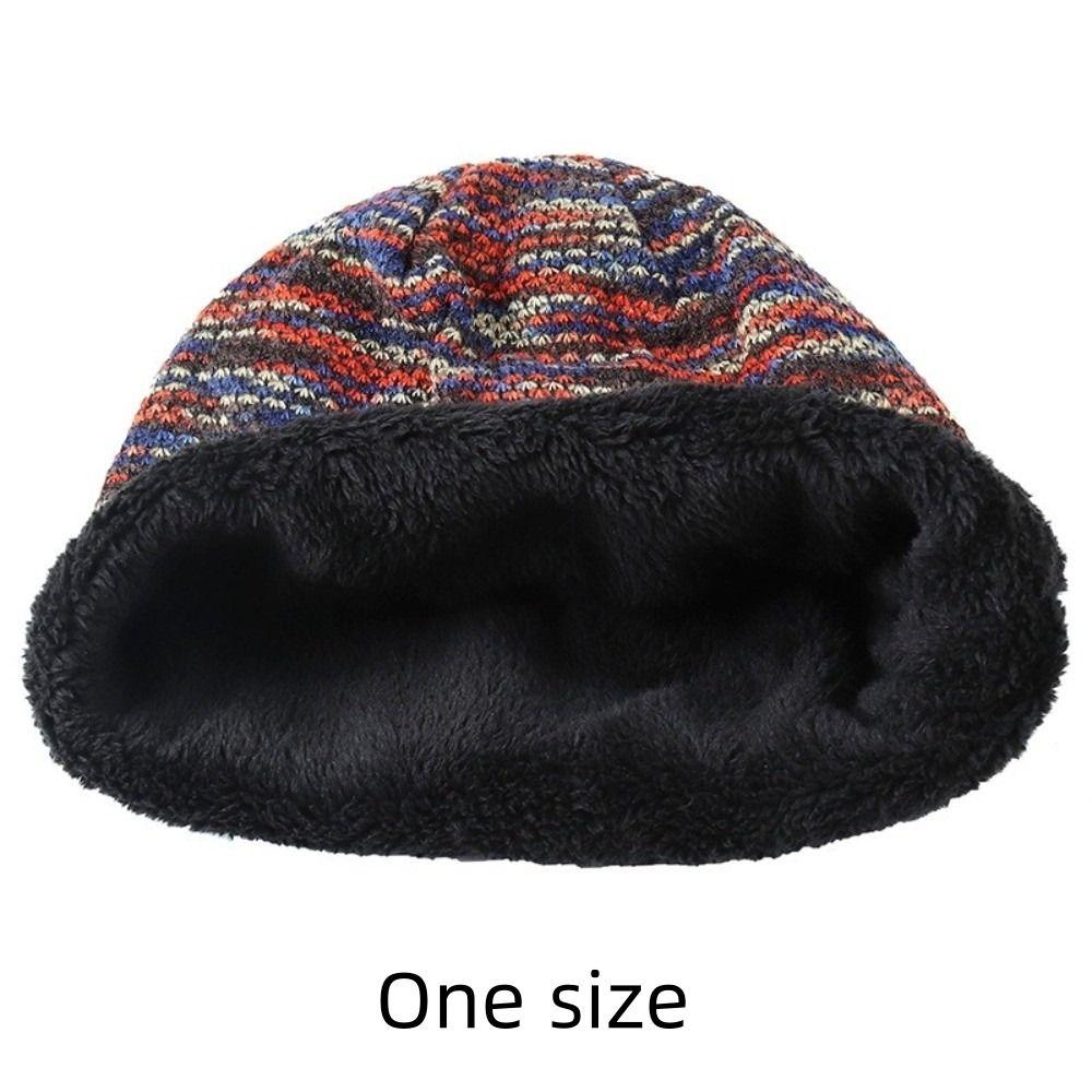 Colored Winter Pullover Hats Cotton Velvet Ear Protection Hats Suitable for Outdoor Double-layer Stacked Long Tube Hats Unisex