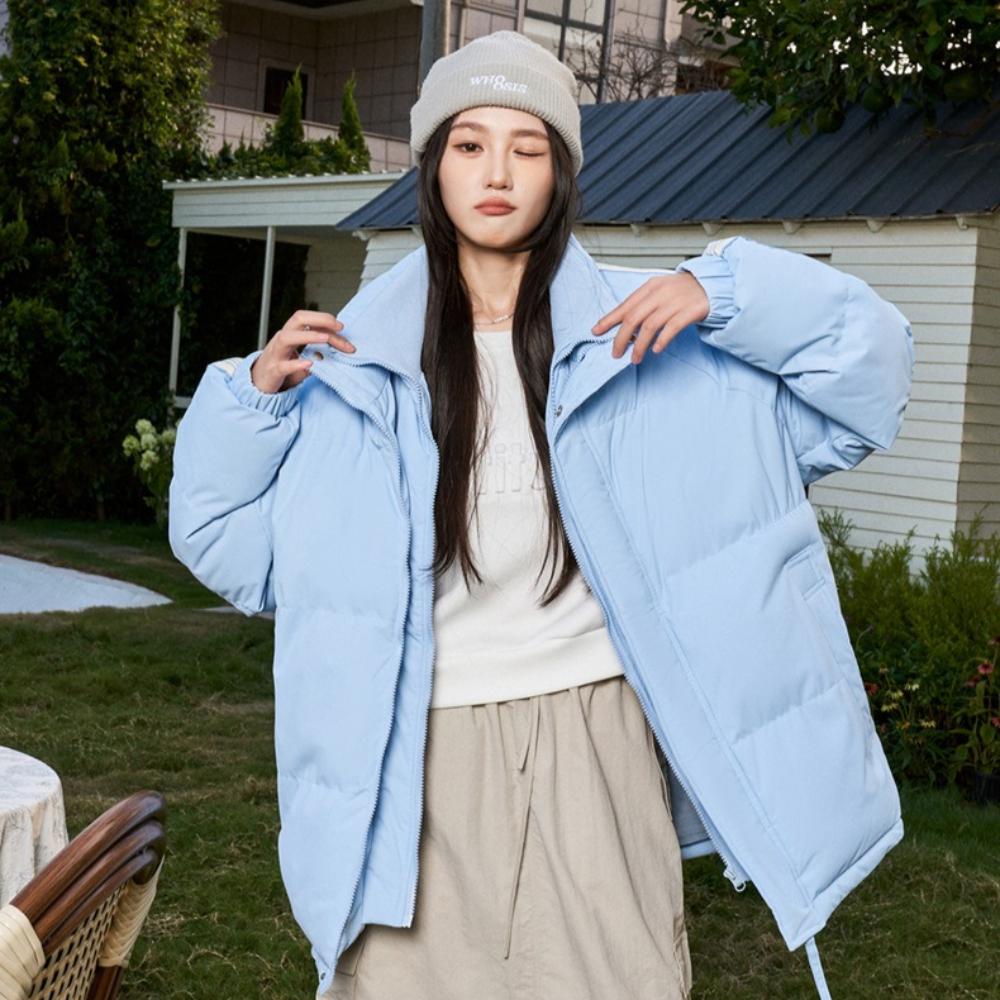 Zimowa wszechstronna modna ciepła kurtka casual w paski dla par