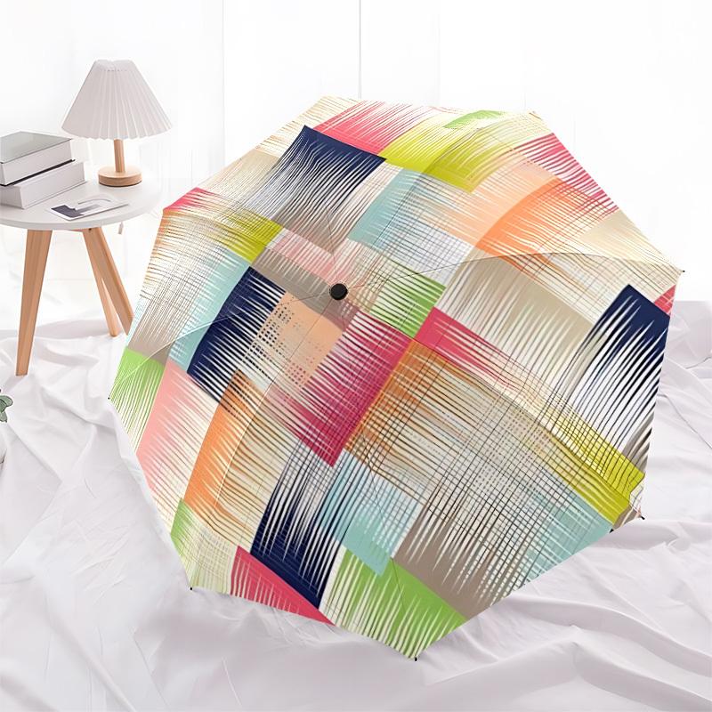 1pc Abstract Pattern Open/Close Folding Umbrella - Raining Gear for Travel Umbrella, All- Portable Umbrella for & Men 8-Rib Yy251229059