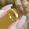 Light Luxury Couple Titanium Steel Ring Simple Cat's Eye Ripple Ring Cat Eye Plain Ring  Party