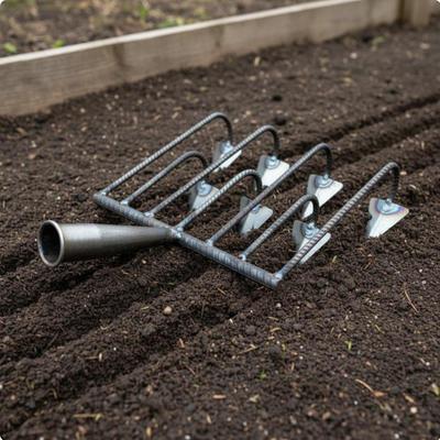 Ditching Hoe Multifunctional Hand Cultivator Steel Furrowing Rake for Gardeners, Farmers,