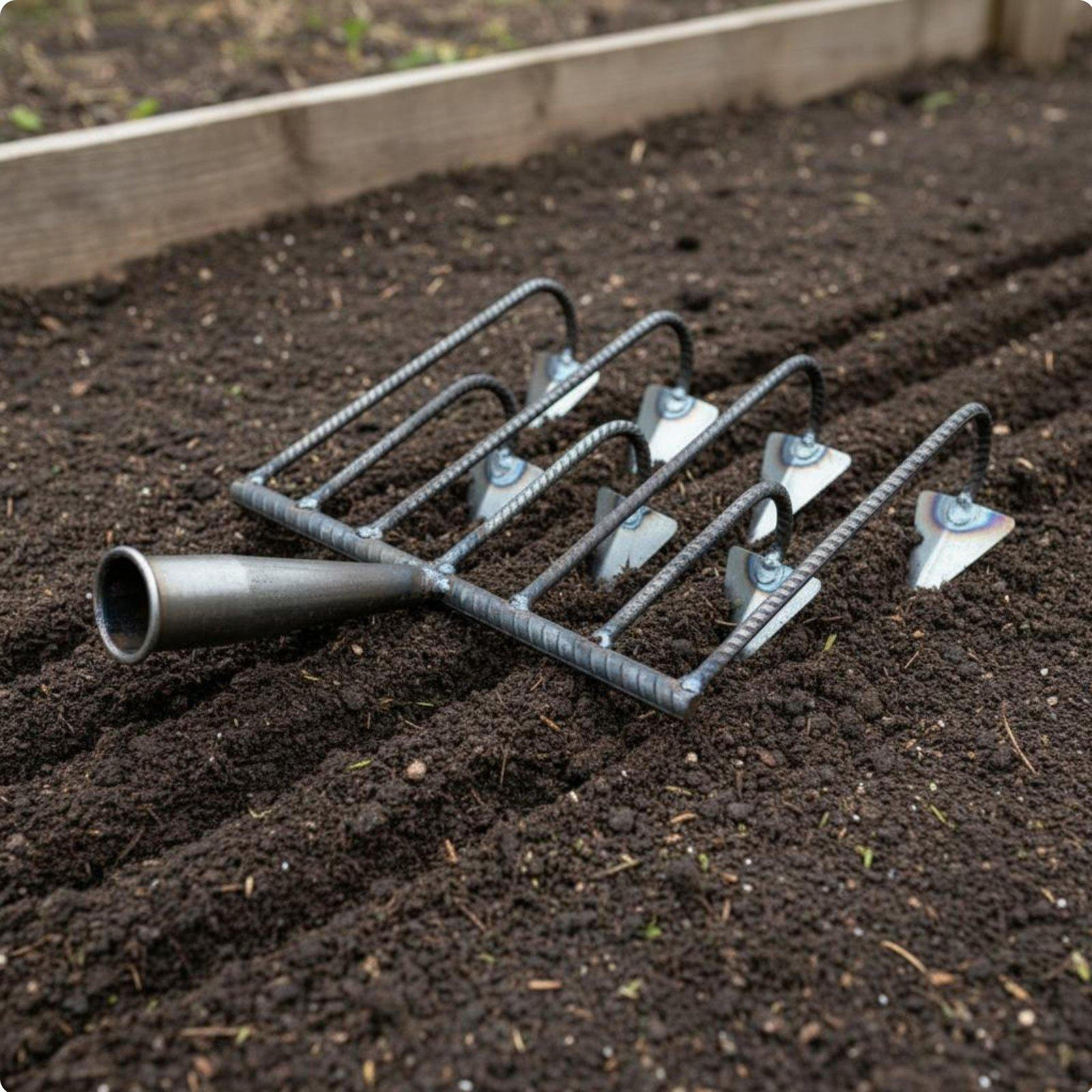 Ditching Hoe Multifunctional Hand Cultivator Steel Furrowing Rake for Gardeners, Farmers,