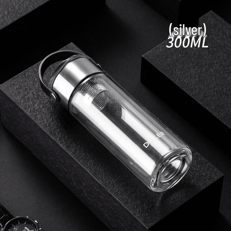 Diller Portable Ceramic Mug with Double-Layer Glass Tea Infuser