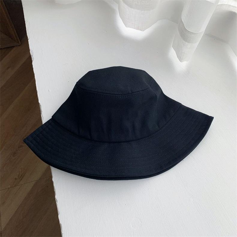 Solid Color Men Women Couple Bucket Hat Korean Version Ins Versatile Basin Hat Summer Big Brim Cotton Bucket Hat