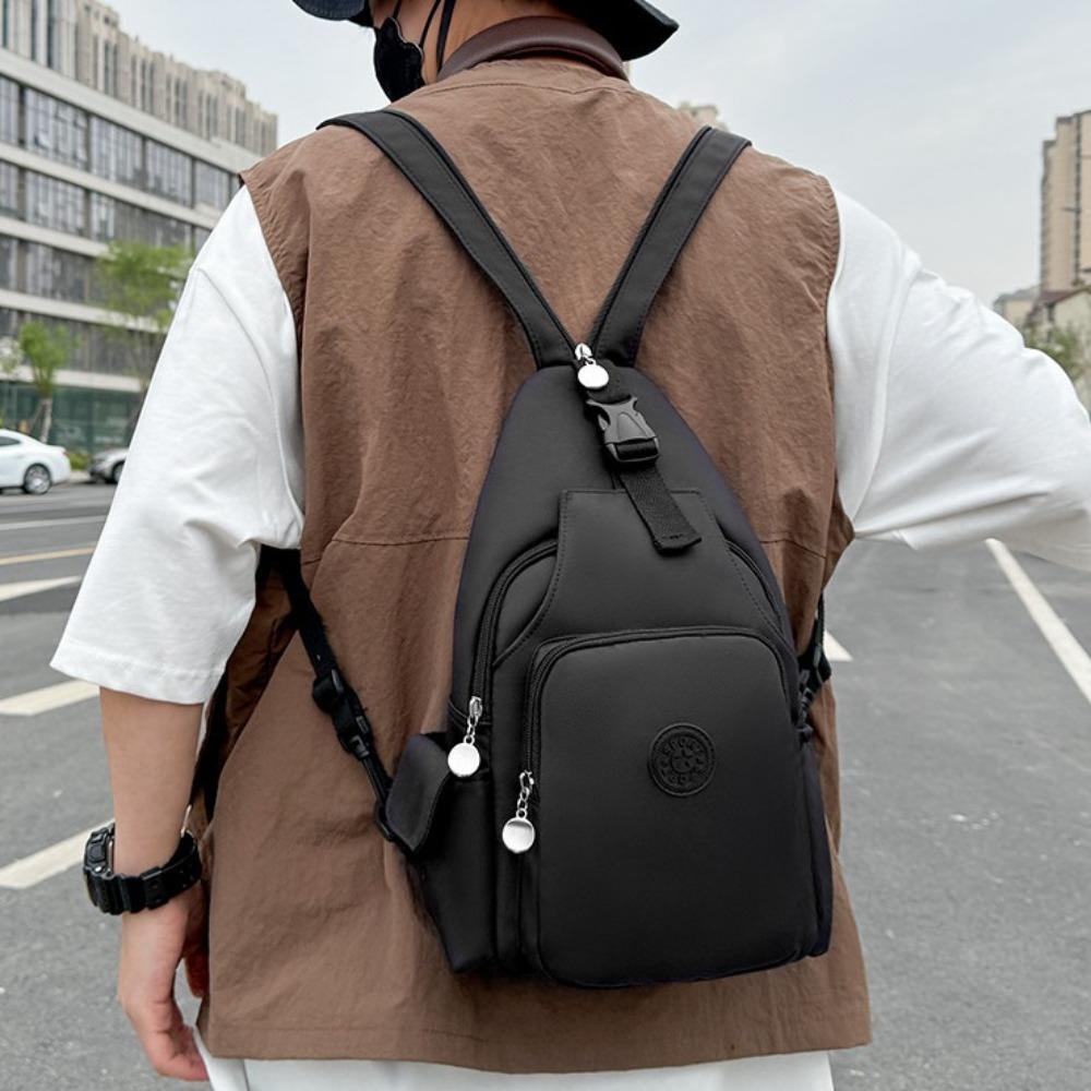 

Мужская нагрудная сумка из ткани Оксфорд с регулируемым ремнем, спортивная сумка для ходьбы, портативный мужской рюкзак-слинг для работы