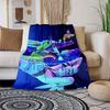 1pc Cyberpunk Neon WarriorCartoon Blanket,Portable Throw for Travel , All-Season Cozy Blanket,Ideal Gift for Christmas, BirthdaysPB004