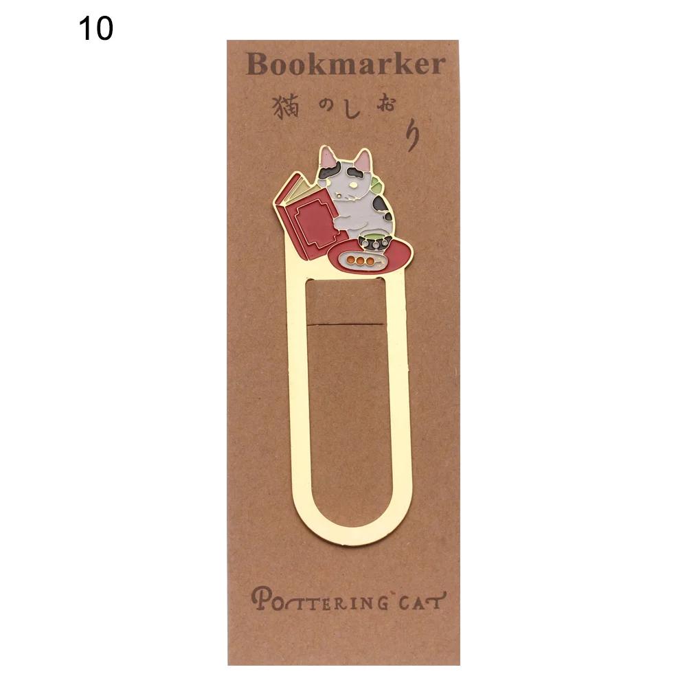 

1PC Новий мультфільм Милі коти Закладка Позолочена книжкова папка Металева етикетка Подарунок студентам Тварини Канцтовари Шкільне приладдя