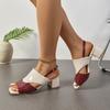 Hot Seller New Women Mid Heels Sandals Fashion Dress Chunky Open Toe Shoes New Casual Designer Pumps Classic Brand Femme