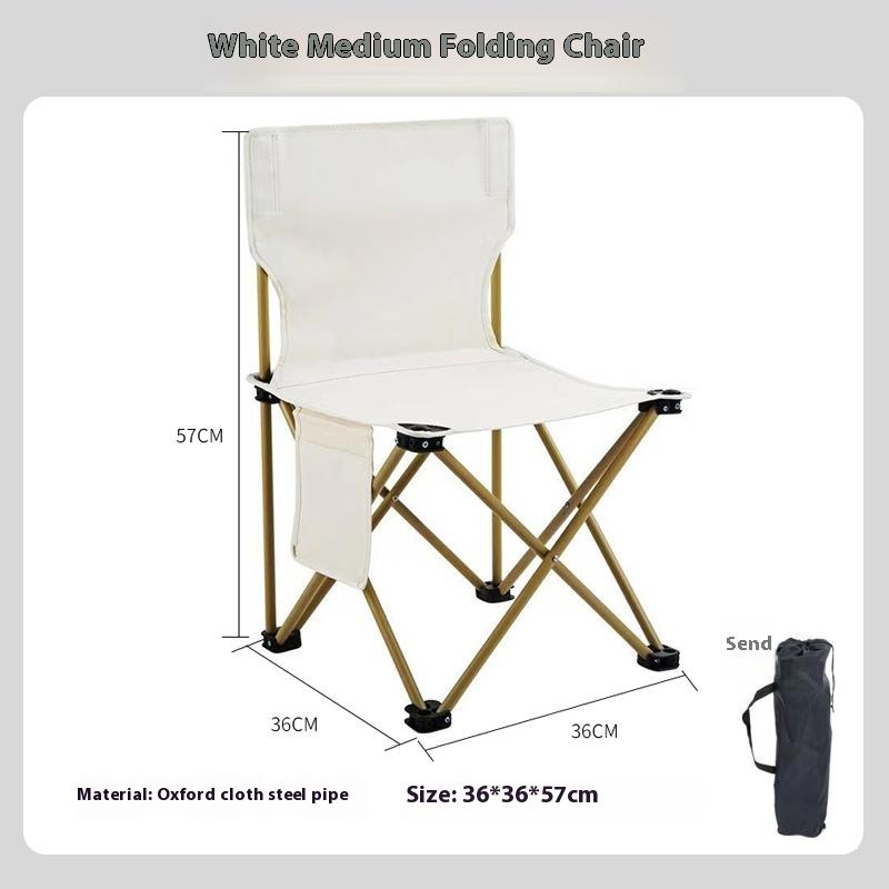

Outdoor Foldable Chair Camping Chair with Side Pocket Picnic Oxford Cloth Chairs Portable Beach Fishing Chairs Outdoor Chair