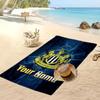 Newcastle United FC Personalized Printed Beach Towel Soccer Logo Support Custom Name Text Absorbent Towel For Sport Travel Special Gift