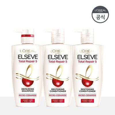 TR5 Repairing Shampoo 410ml X 2 + TR5 Repairing Conditioner X 1