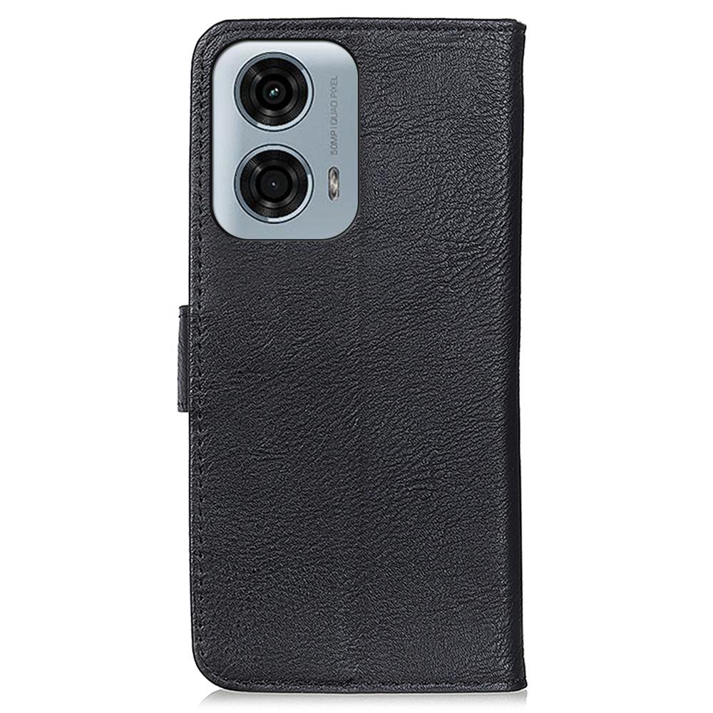 KHAZNEH Für Motorola Moto E14 4G/G04 4G/G04s 4G/G24 4G Handyhülle Leder Geldbörse Rindsleder Textur Hülle