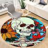 1pc Skull Flowers Office Round Area Rug, Under Office Chairs Bedroom Living Room Home Decor, Room Deco, Available in Various Sizes
