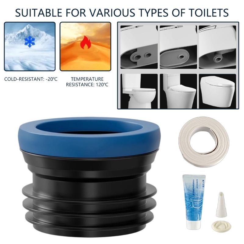 ABS Toilet Seal Gasket Noiseless Plastic Toilet Seal Rings for Quiet Flushing & Easy Installation