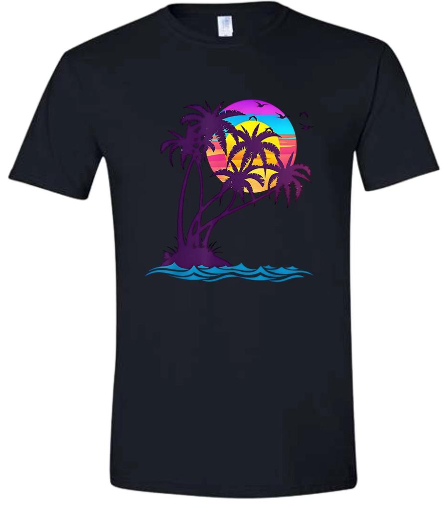 Tiny Island With Palm Trees And Sunrise T-Shirt
