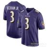 Camiseta NFL Baltimore Ravens para Hombre 8 Lamar Jackson 14 Marquise Brown Morado Blanco Negro Mezcla de Algodón Manga Corta Cuello en V Fanático del Deporte