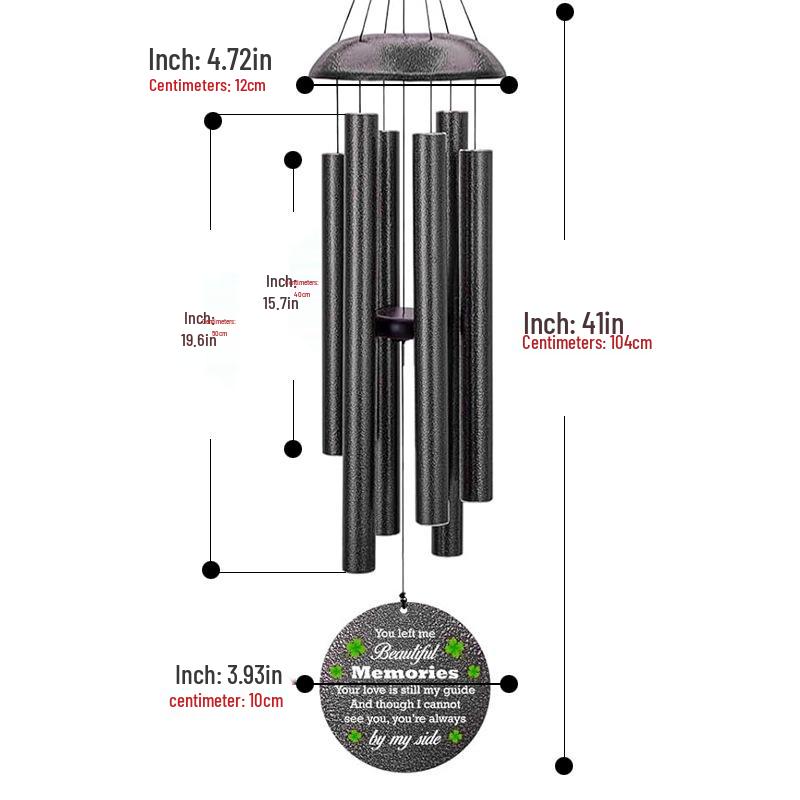 60" Extra Large Tuned Metal Wind Chime for Outdoor Relaxation - Low Tone Memorial Chime