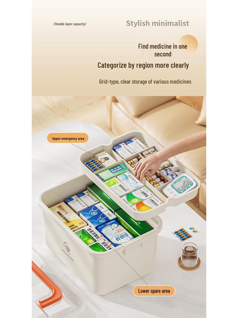 Przenośny Pudełko do Przechowywania Leków Pierwszej Pomocy dla Rodziny o Dużej Pojemności