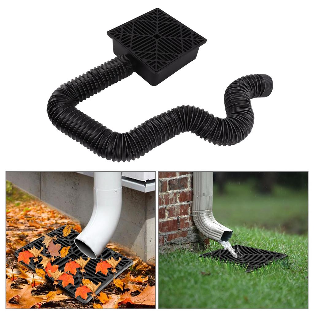 Rain Gutter Downspout Extensions-Catch Basin Downspout Extension Kit-Flexible Down Spout Extender for Yard,Ground and Lawn
