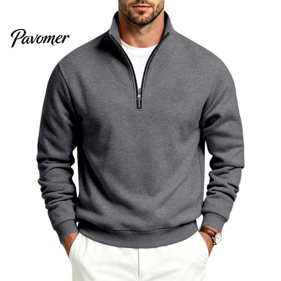 Versatile Weekend Wear Mens Quarter Zip Sweatshirt, Stand Collar Athletic Fleece Pullover, Ribbed Hem Cuffs, Casual Streetwear Hoodie Long Sleeve