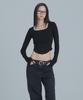 Peulaentigseobiseu Snug Square Neck Long Sleeve - Black