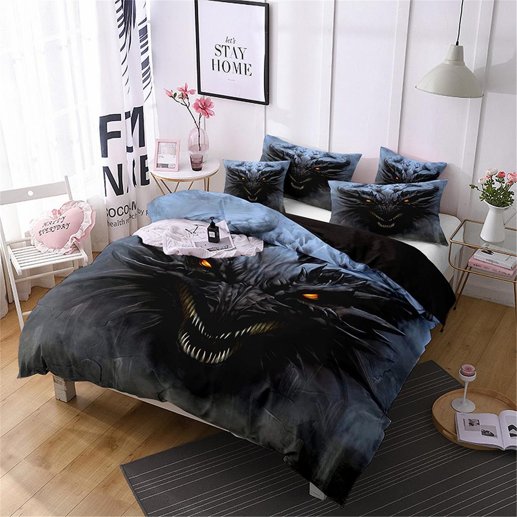 3D Digital Printing Dinosaur Double Pterosaur Bedding Quilt Cover Three Or Four Sets