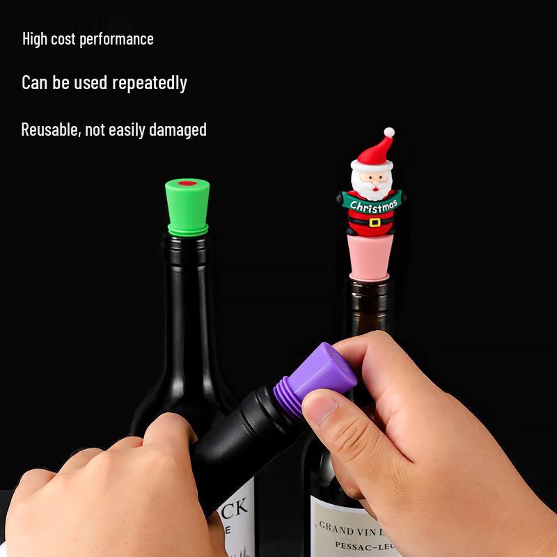 Eco-friendly Silicone Wine Bottle Stopper, Multi-color Options – Ideal Christmas Gift