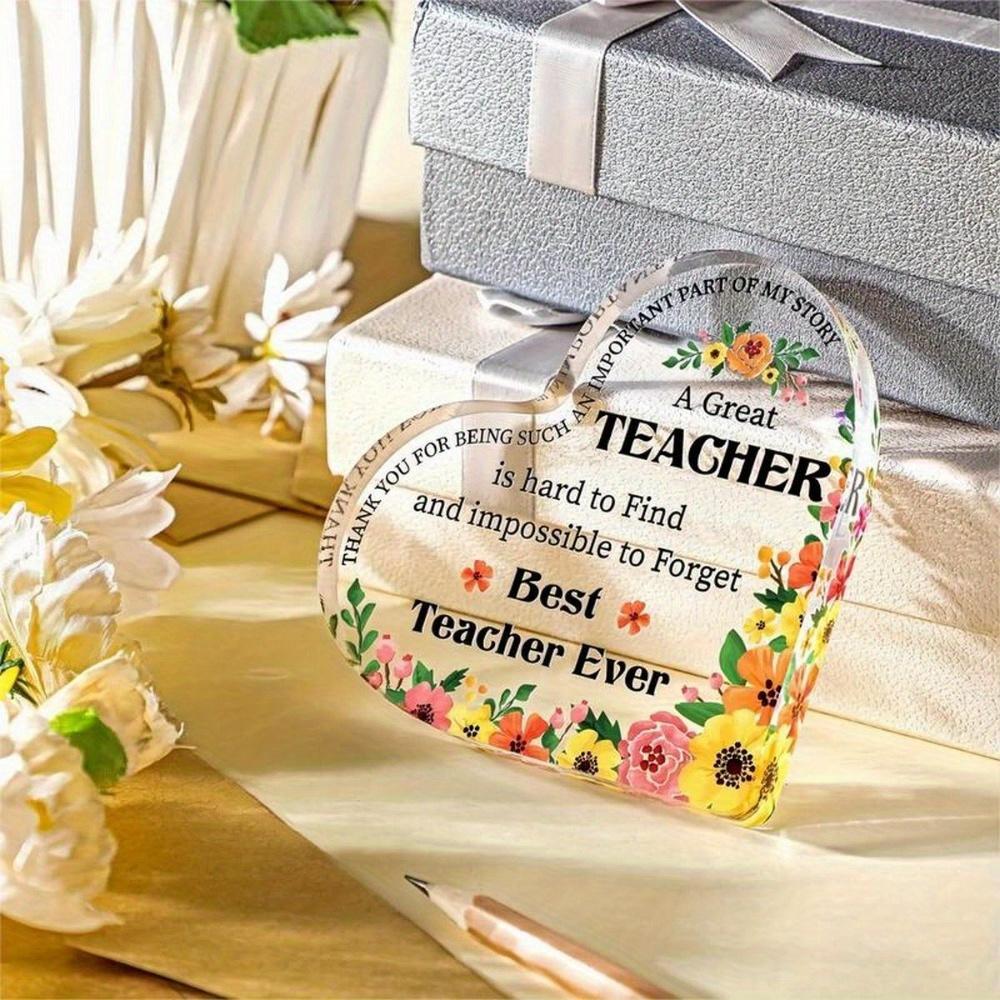 Heart Flower Teacher Gift - Unique Retirement Souvenir & Desk Decor
