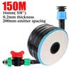 20M-150M 16mm 0.2mm Wall Thickness Spacing Drip Irrigation Tape Dripper Watering System With 5/8'' Garden Connector Accessories