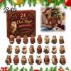 Christmas Stocking Stuffers Village Advent Calendar, 24-Day Countdown Set with Collectible House to Calendar Ornament, 2D Acrylic Tabletop Decor,