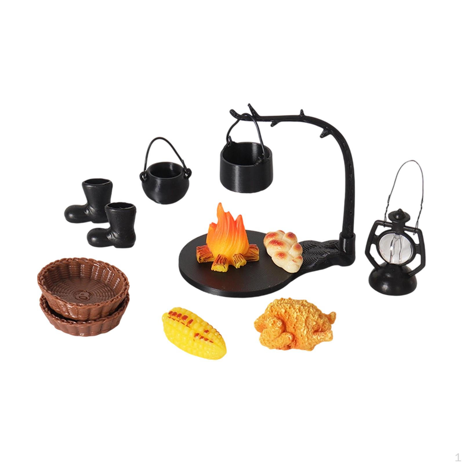 

11 шт. Миниатюрные аксессуары для кукольного домика, подвесные, для кемпинга, реквизит для фотографии, игрушки для притворства