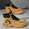 Men Boots 2024 Autumn British High Top Retro Thick Sole Lace Up Cotton Boot Platform Comfort Anti Slip Sport Mountaineering Boot